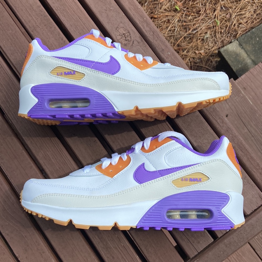 Nike Air Max 90 White Action Grape Women’s Size 8.5 Sneakers - Picture 6 of 13
